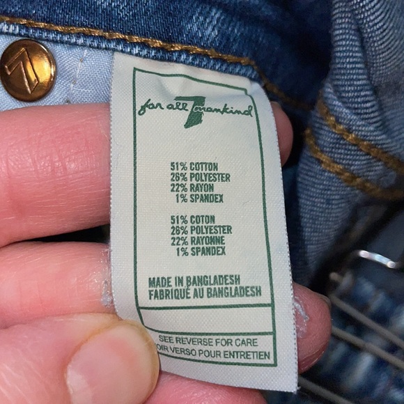 7 for all mankind baby acid wash overall shorts - Picture 7 of 9